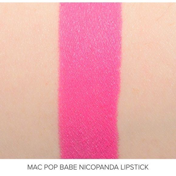 COPY - MAC Pop Babe is a very cool-toned, light-medium fuchsia with a semi-matt… - Picture 3 of 3